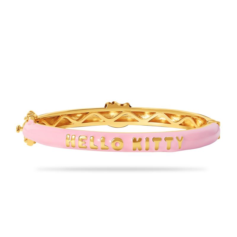 Sanrio Hello Kitty Pink and Yellow Gold Bow Bangle Bracelet, Authentic Officially Licensed , 4 of 6