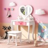 Infans Kids Vanity Set Makeup Table Chair Set Heart-shaped Mirror Accessories Included - 4 of 4