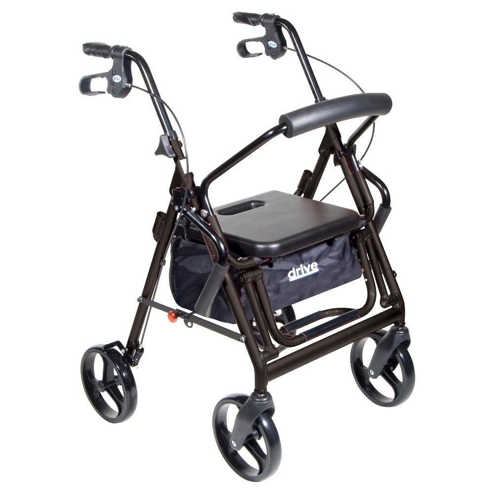 Photos - Rollator / Walker Drive Medical Duet Dual Function Transport Wheelchair Walker Rollator, Bla 