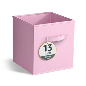 Sorbus 13 Inch Foldable Fabric Storage Cube Bin with Handles- for Organizing Home, Shelves, Nursery, Playroom, Closet and More - 1 of 4