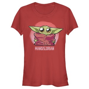 Juniors Womens Star Wars The Mandalorian The Child Circle T-Shirt - 1 of 3