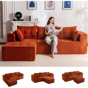 MAXYOYO Modular Sectional Sofa Couch, L Shaped Modern Cloud Couch with 1 Ottoman, Sofa in A Box - 1 of 4