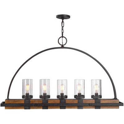 Uttermost Atwood 51" Wide Bronze Black 5-Light Linear Island Pendant