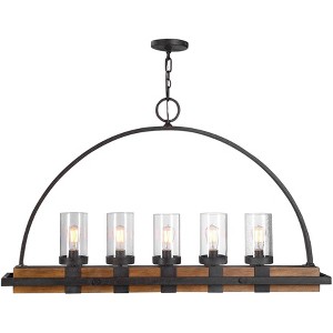 Uttermost Atwood 51" Wide Bronze Black 5-Light Linear Island Pendant - 1 of 1
