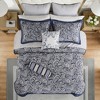 JUJABU 12 Piece Comforter Set with Cotton Bed Sheets Navy King - 3 of 4