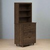Teamson Home Ellery Freestanding Hutch Cabinet with Open Shelves Walnut - 4 of 4