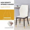 Okak Modern Dining Chairs Set of 4, Upholstered cosy Chairs with Stylish Patterned Backrest & Sturdy Metal Legs for Kitchen/Office/Bedroom - 4 of 4