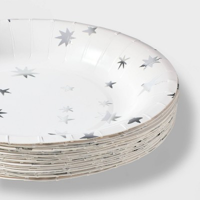 20ct Metallic Star Snack Plates - Spritz&#8482;