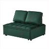 CAVINAS Armless Convertible Sleeping Single Sofa Bed Velvet Upholstered Couch with Removable Back for Apartment - 2 of 4