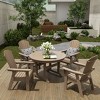 WestinTrends 5 Piece Outdoor Patio Dining Round Table and Shell Back Armchair Set - 2 of 4