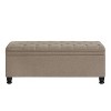 TIRAMISUBEST Upholstered tufted button storage bench ,Linen fabric entry bench with spindle wooden legs, Bed bench- Linen - 2 of 4