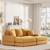 43.3"Corduroy Single Sofa With Back Pillow,Chaise Sofa,2 Toss Pillows And A Ottoman,Comfy Sofa Deep Seat Couch For Living Room-Cuddlewood - 2 of 4