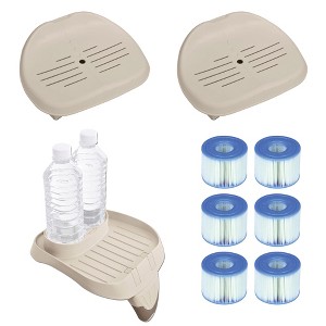 Intex Spa Seat (2 Pack) & Cup Holder/Tray & Type S1 Filter Cartridges (6 Pack) - 1 of 4