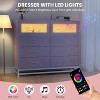 6 Drawer Dresser TV Stand, Modern Bedroom Dresser with Power Outlet & LED Light - 3 of 4