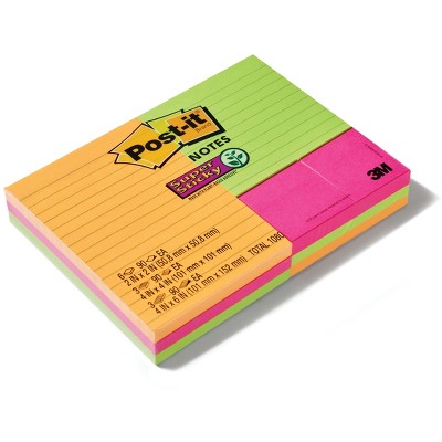 Post-it Super Sticky Notes Combo Pack Assorted Sizes Rio Collection 2937169