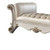 Acme Furniture 74" Vendome Ottoman and Bench Pearl Synthetic Leather and Antique Pearl Finish: Linen Upholstery, Metal Legs, No Tools Assembly - 2 of 4