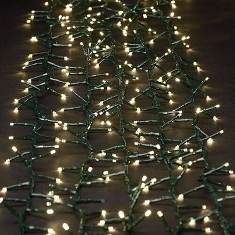 J. Hofert Co 200 Warm White LED M3 Cluster Wide Angle Mini Christmas Lights - 20.5 ft Black Wire, 2 of 3