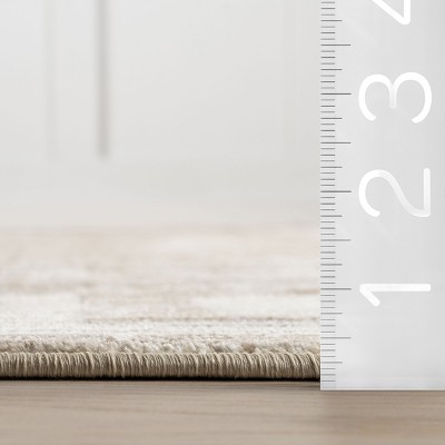 Olvera Beige and Brown Geometric Synthetic 4' x 6' Area Rug