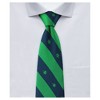Jacob Alexander Men’s Irish Stripe Shamrock Woven Necktie – Green/Navy - 3 of 4