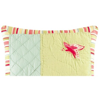 14" Multicolor Cotton Canvas Butterfly Throw Pillow