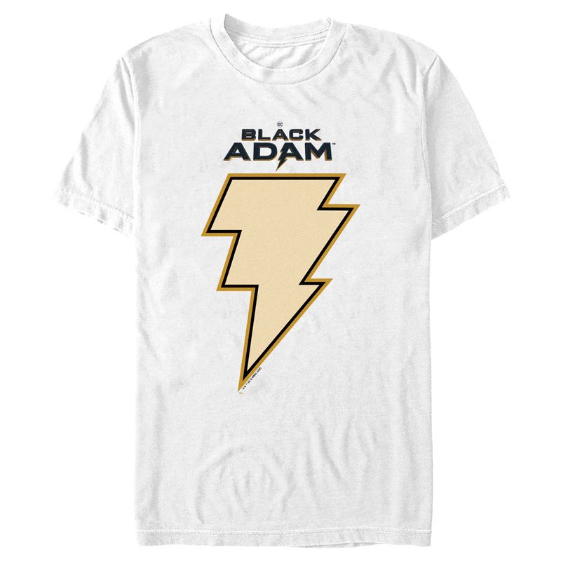 Men's Black Adam Yellow Lightning Bolt T-Shirt, 1 of 6