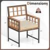 Tangkula Acacia Wood Patio Chairs Set of 6 w/Cushions & Metal Frame 400 lbs Capacity - 2 of 2