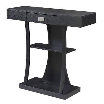 Newport 1 Drawer Harri Console Table with Shelves Black - Breighton Home