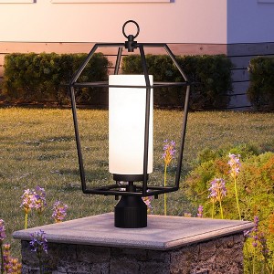 Urban Ambiance Luxury Minimalist Outdoor Post Light 21.125''H x 11''W,  Midnight Black Finish,  Chandler Collection, UHP1394 - 1 of 4