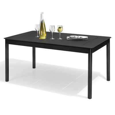 Crestlive Products Aluminum Expandable Dining Table, All Weather Outdoor Indoor Rectangular Table for 6-8 People in Lawn Backyard Deck Porch Garden
