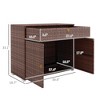 Aghana Digitals Mixed Brown Outdoor PE Rattan Storage Cabinet with Drawer & Magnet Doors for Pool, - 2 of 4