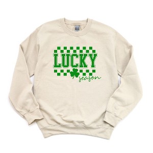 Simply Sage Market Women's Graphic Sweatshirt Lucky Season Checkered - 1 of 3