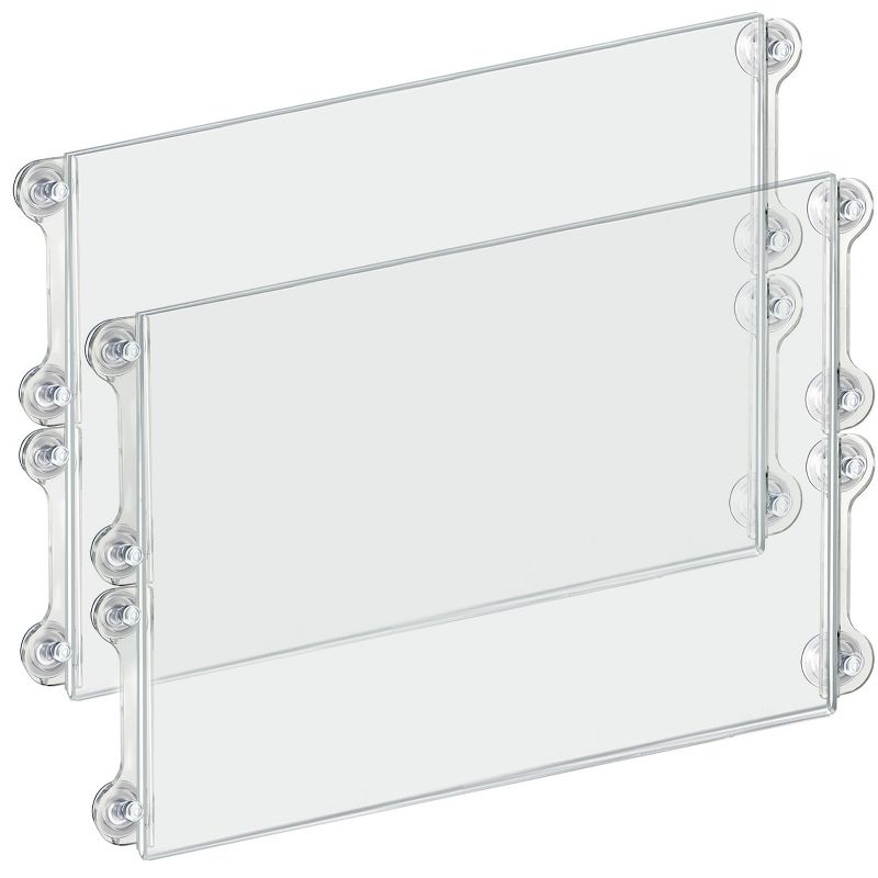 Azar Displays Clear Acrylic Window/Door Sign Holder Frame with Suction Cups 22"W x 17"H, 2-Pack, 2 of 10