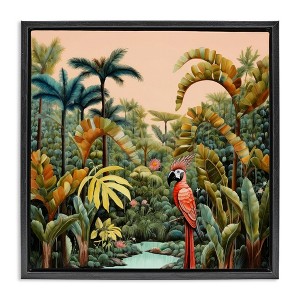 Stupell Industries Parrot in Tropical Vegetation, 18" x 18" - 1 of 4