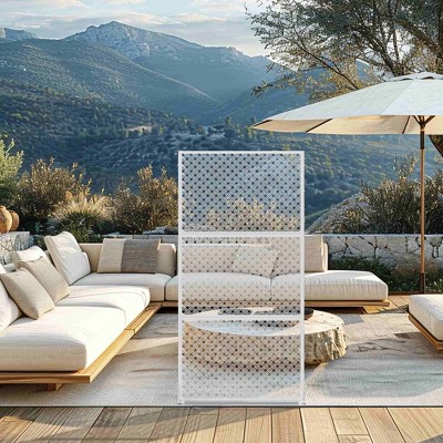 Lirago Metal Outdoor Privacy Screen Freestanding Patio Decorative Screens - 72"x35", White