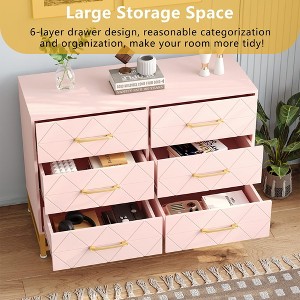 Dresser for Bedroom with 3/4/6/8 Drawer, TV Stand Wood Dressers Chest of Drawers with Wide Drawers and Metal Handles - 1 of 4
