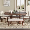 Merax 6-Piece Traditional Dining Table Set with Removable 18-Inch Leaf, 4 Upholstered Chairs & Solid Wood Bench - 2 of 4