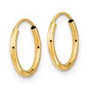 Black Bow Jewelry 12mm Children's Endless Hoop Earrings in 14k Yellow Gold - 2 of 4