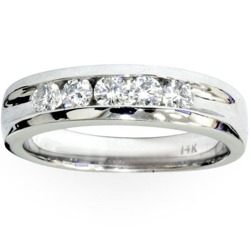 Pompeii3 Mens 3/4ct Diamond White Gold Wedding Ring Band New, 1 of 6