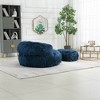 42.52" Bean Bag Chair With Ottoman, Ultra Soft Lazy Sofa Chair With Memory Foam, Indoor Modern Accent Beanbag Chairs - 2 of 4