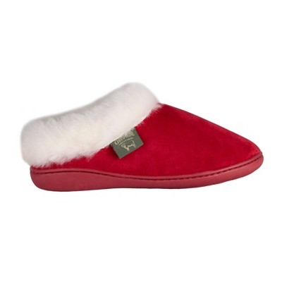 Sunrise Berry Suede Leather Women's Clogs with Sheepskin Lining