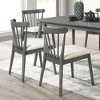 Kumasinova 2 Pcs Rustic Dining Chairs with Soft Cushion,Vintage Side Chairs for Kitchen & Dining Room,Rubberwood Armless Chair with 250lbs Max - 2 of 4