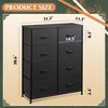 Tall 8-Drawer Fabric Dresser, Storage Tower with Fabric Bins, Double Chest of Drawers Organizer, - 3 of 4