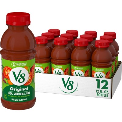 V8 Original 100% Vegetable Juice - 12 Fl Oz Bottle (Pack of 12)