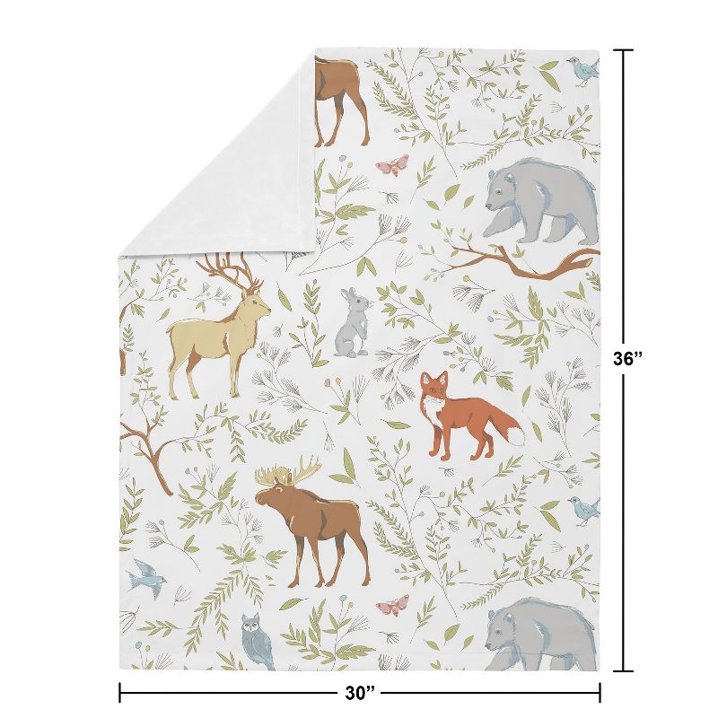 Sweet Jojo Designs Gender Neutral Baby Security Blanket Woodland Toile Multicolor, 4 of 6