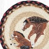 Earth Rugs Mom and Pony Round Trivet – 10" Printed Horse Design on Natural Braided Jute - 2 of 3