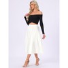 INSPIRE CHIC Women's Party Elastic Waist Metallic Shiny Accordion Pleated Midi Skirt - 3 of 4