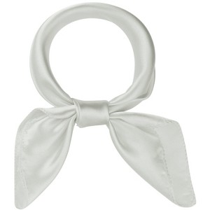 Elerevyo Women's Solid Satin Scarves Small Square Neck Scarf Neckerchief 19.7"x19.7" - 1 of 4