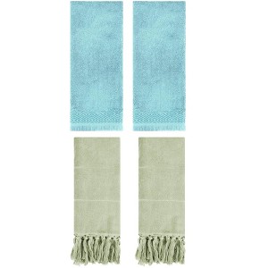REGALWOVEN 4 Packs Cotton Absorbent Soft Turkish Hand Towels with tassel for Bathroom - 1 of 4