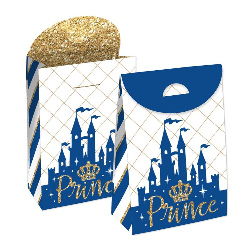 Big Dot of Happiness Royal Prince Charming - Baby Shower or Birthday Gift Favor Bags - Party Goodie Boxes - Set of 12, 1 of 9