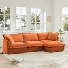 L-Shaped Cloud Couch,120" Chenille Sectional Sofa with Convertible Ottoman,Deep Seat 3-Seater Sofa for Living Room-Baofuwish - 3 of 4